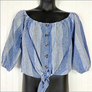 AMERICAN Eagle women’s Poet‎ off the shoulder cropped tie top xxL NWT Boho